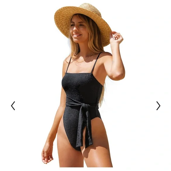 Cupshe Swim Cupshe Lauren Belted Bandeau One Piece Poshmark